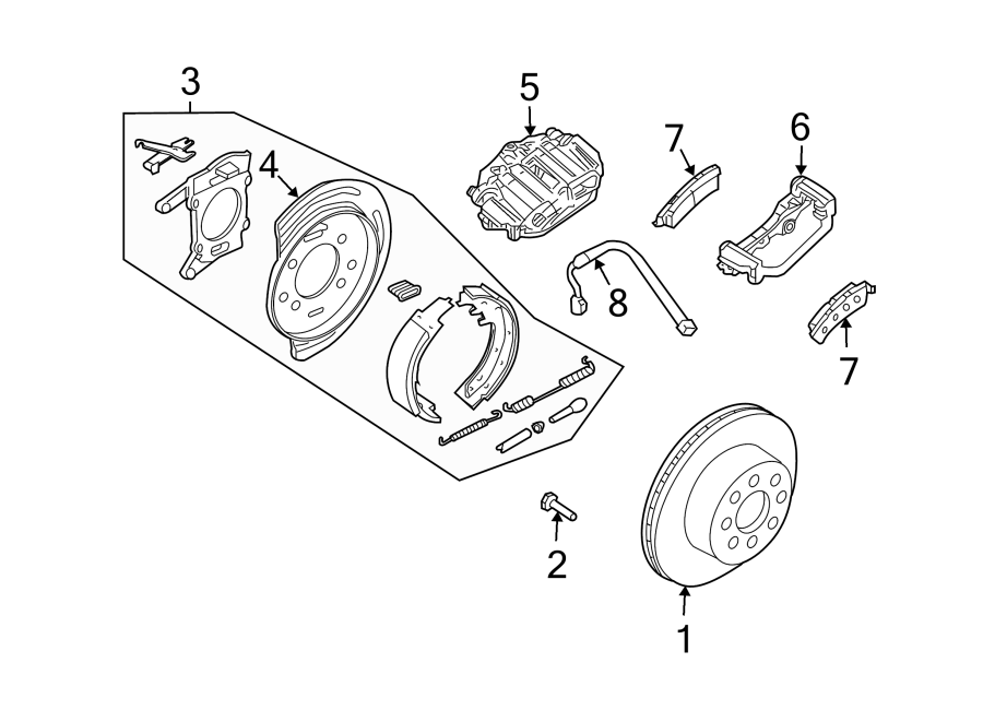 Diagram REAR SUSPENSION. BRAKE COMPONENTS. for your 2019 Cadillac Escalade ESV Base Sport Utility 6.2L EcoTec3 V8 A/T 4WD 