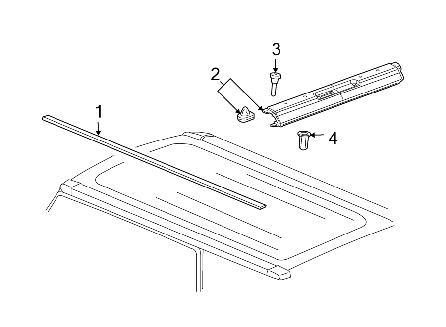 Diagram ROOF. EXTERIOR TRIM. for your 2008 Chevrolet Equinox   