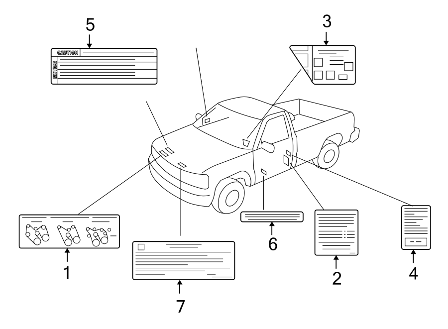 Diagram INFORMATION LABELS. for your Oldsmobile