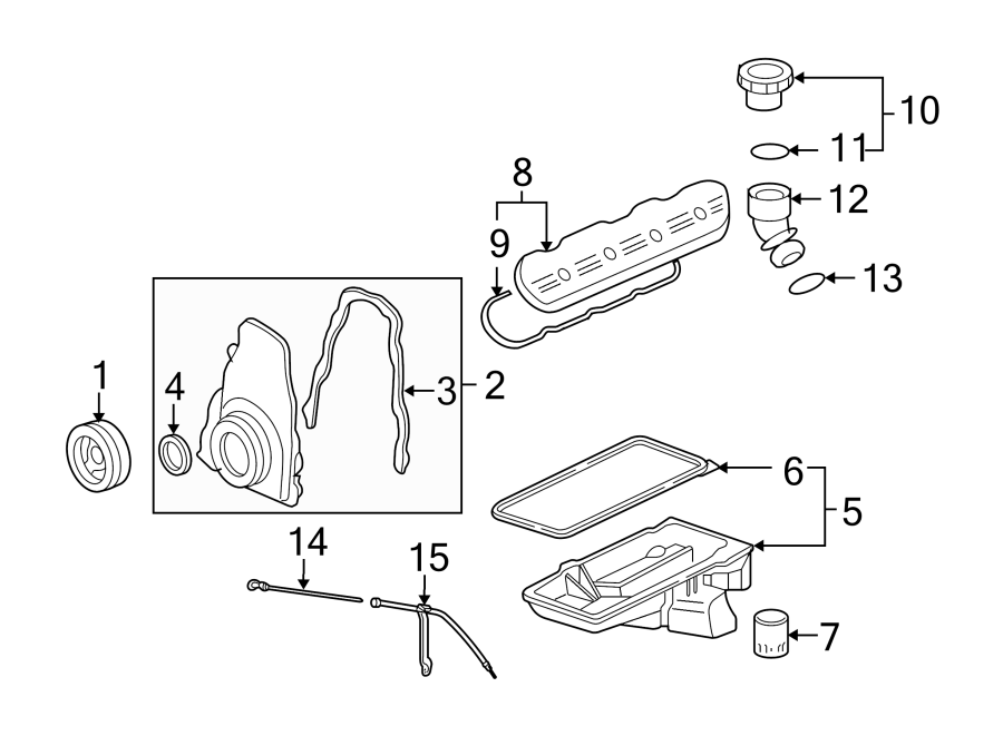 Diagram ENGINE PARTS. for your Chevrolet