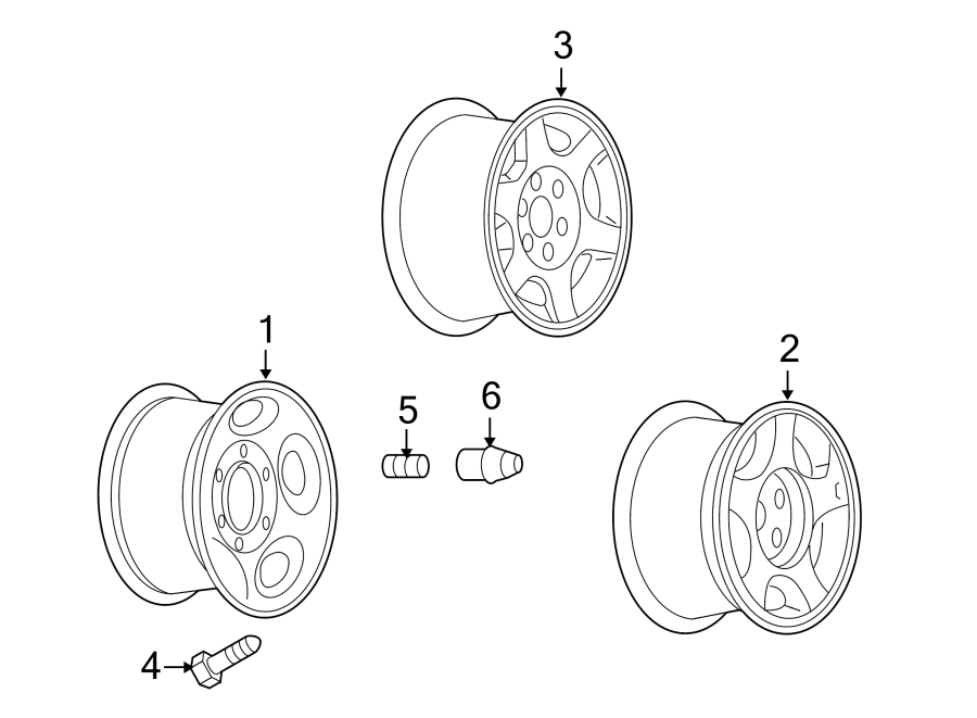 Diagram WHEELS. for your 2005 Chevrolet Trailblazer   