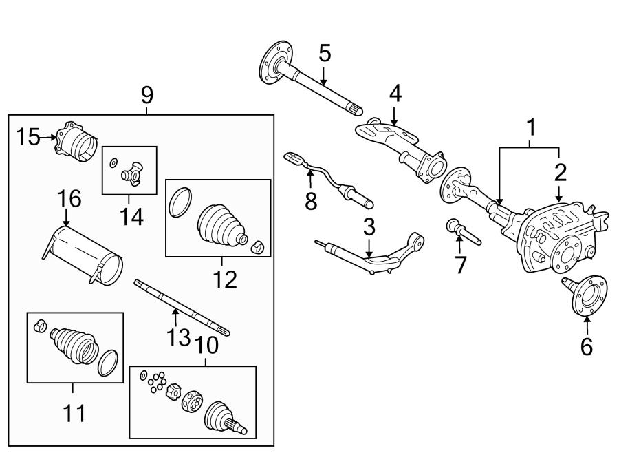 FRONT SUSPENSION. CARRIER & FRONT AXLES. Diagram