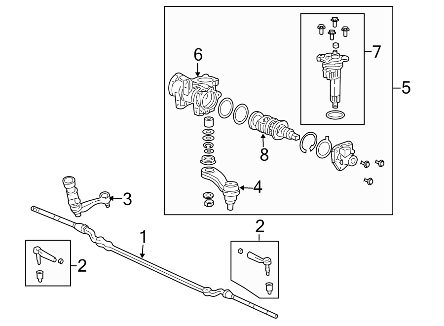 Diagram STEERING GEAR & LINKAGE. for your 2001 Buick Century   