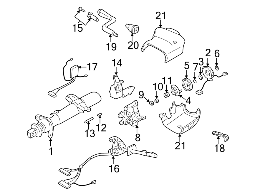 Diagram SHROUD. STEERING COLUMN ASSEMBLY. SWITCHES & LEVERS. for your Chevrolet