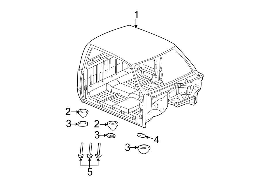 Diagram CAB ASSEMBLY. for your 2005 Chevrolet Blazer   