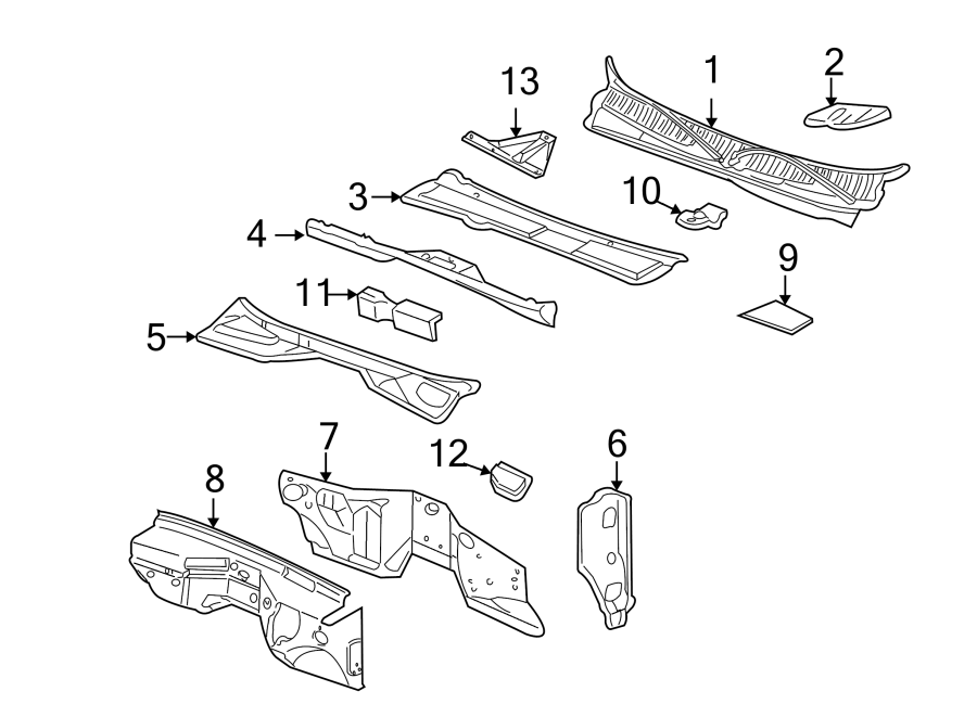 Diagram CAB. COWL. for your 2023 Chevrolet Camaro   