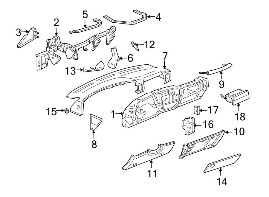 Diagram INSTRUMENT PANEL. for your 2005 Chevrolet Impala   