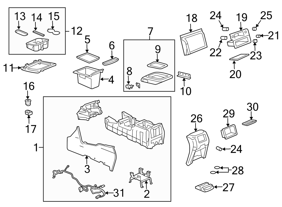 Diagram CENTER CONSOLE. for your 1992 Buick Century   