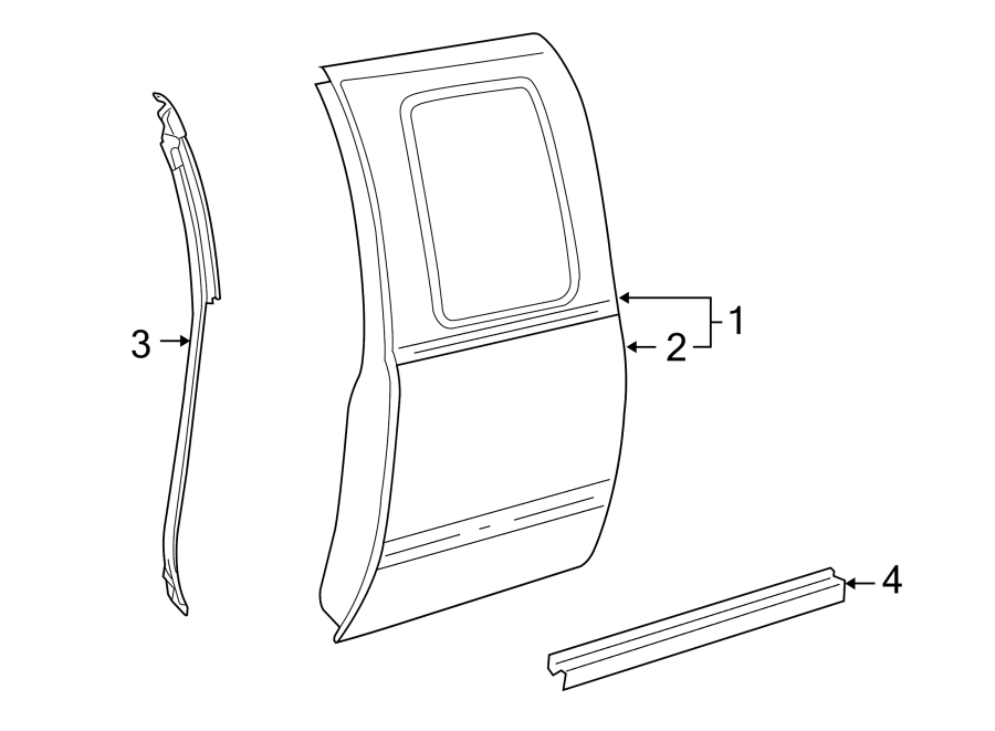 Diagram REAR DOOR. DOOR & COMPONENTS. for your 2005 Chevrolet SSR    