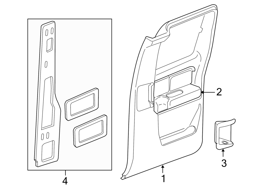 Diagram REAR DOOR. INTERIOR TRIM. for your Chevrolet