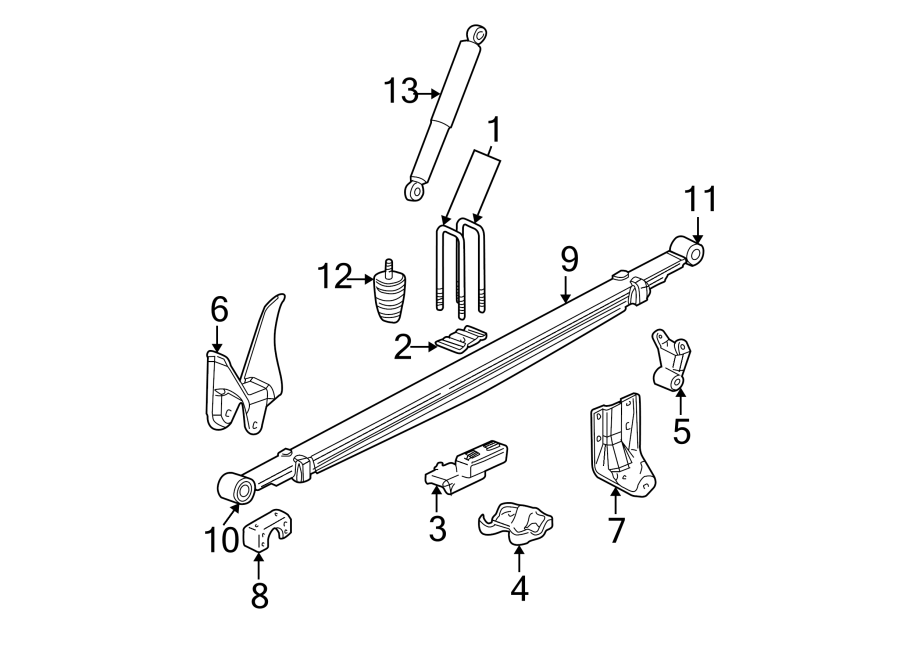 Diagram REAR SUSPENSION. SUSPENSION COMPONENTS. for your 2018 GMC Sierra 2500 HD 6.6L Duramax V8 DIESEL A/T RWD Base Extended Cab Pickup Fleetside 