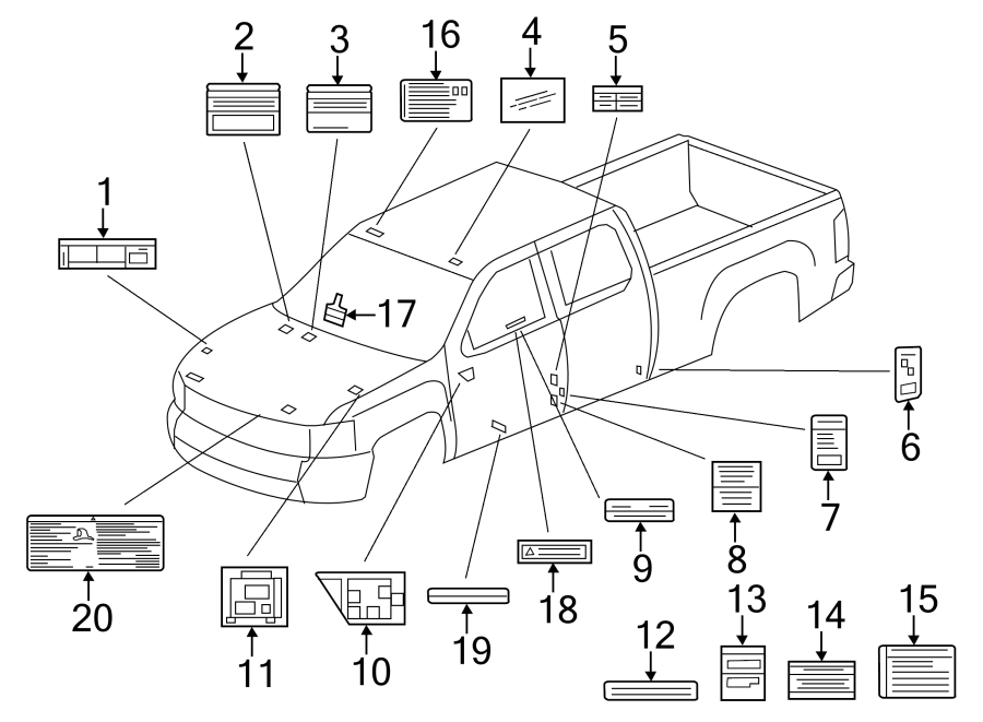 Diagram INFORMATION LABELS. for your Chevrolet Silverado  