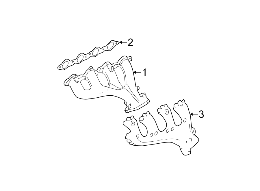 Diagram EXHAUST SYSTEM. MANIFOLD. for your 2006 GMC Sierra 3500 6.0L Vortec V8 M/T 4WD SLT Extended Cab Pickup Fleetside 