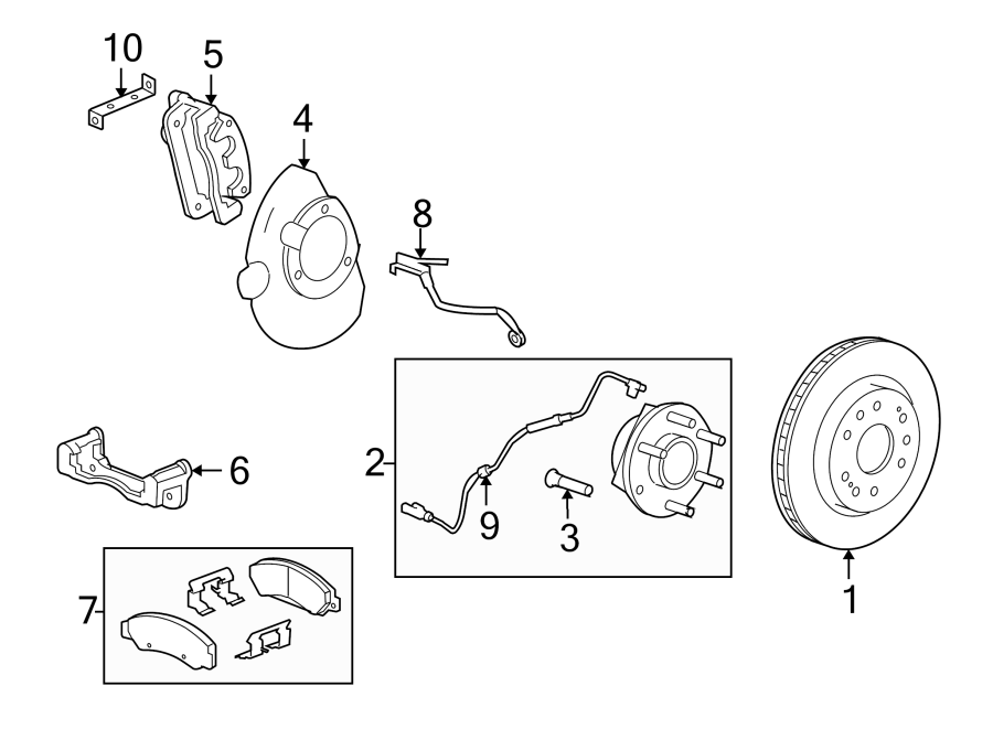 Diagram FRONT SUSPENSION. BRAKE COMPONENTS. for your 2012 GMC Sierra 2500 HD  SLE Crew Cab Pickup 