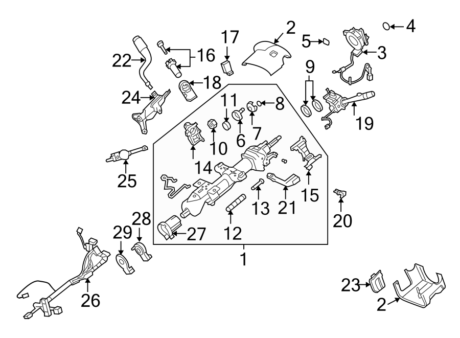 Diagram SHROUD. STEERING COLUMN ASSEMBLY. SWITCHES & LEVERS. for your 2017 Chevrolet Spark  LS Hatchback 