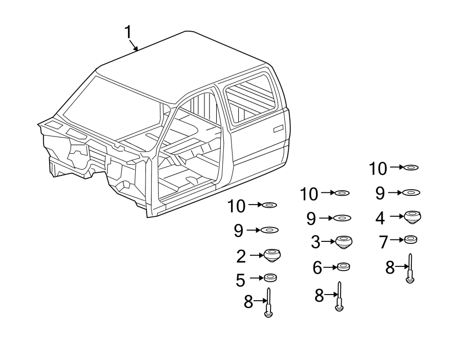 Diagram CAB ASSEMBLY. for your 2020 GMC Yukon   