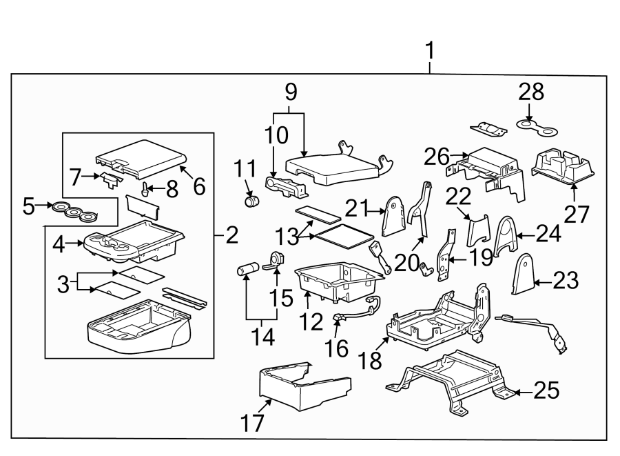 SEATS & TRACKS. FRONT SEAT COMPONENTS. Diagram