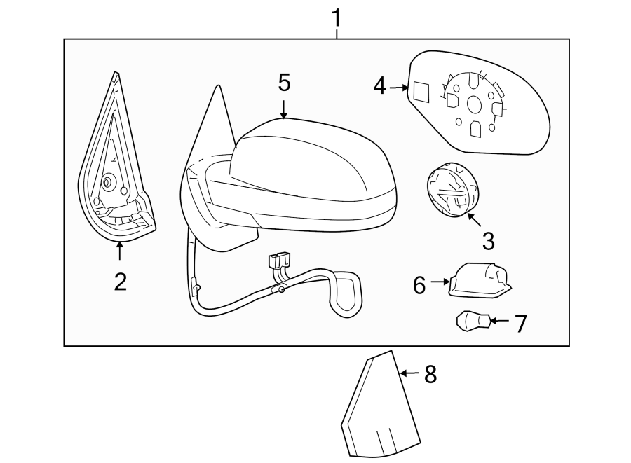 Diagram FRONT DOOR. OUTSIDE MIRRORS. for your 2002 GMC Sierra 3500   