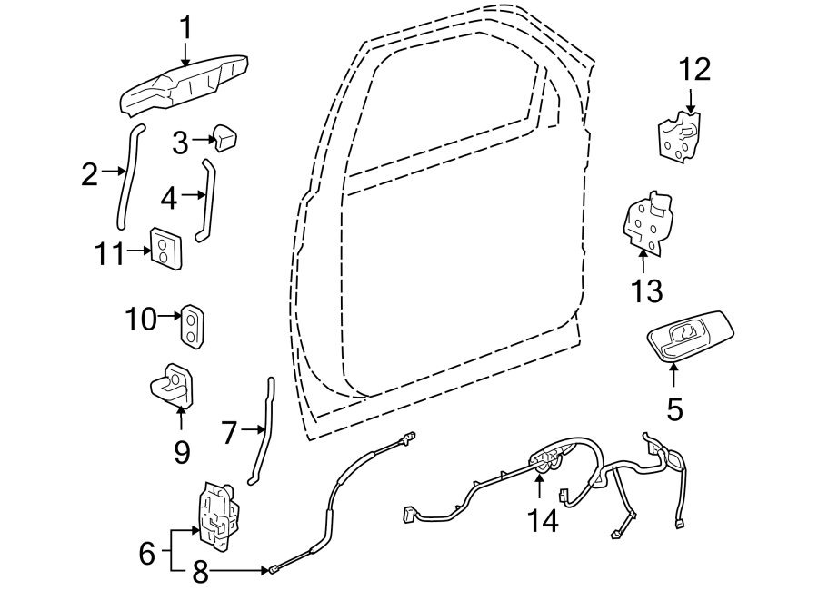 Diagram FRONT DOOR. LOCK & HARDWARE. for your 2019 GMC Sierra 1500 Limited   