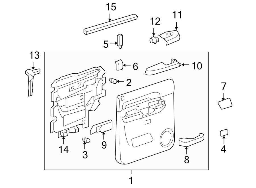 Diagram REAR DOOR. INTERIOR TRIM. for your 2005 Chevrolet Avalanche 1500   