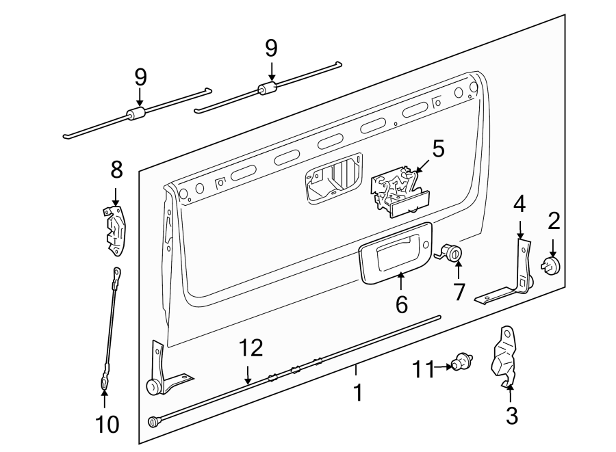 Diagram PICK UP BOX. TAIL GATE. for your 2004 Chevrolet Suburban 2500   