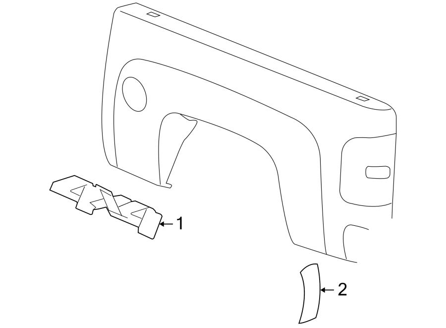 Diagram PICK UP BOX. EXTERIOR TRIM. for your 1997 Chevrolet K1500  Silverado Extended Cab Pickup Fleetside 5.7L Vortec V8 M/T 