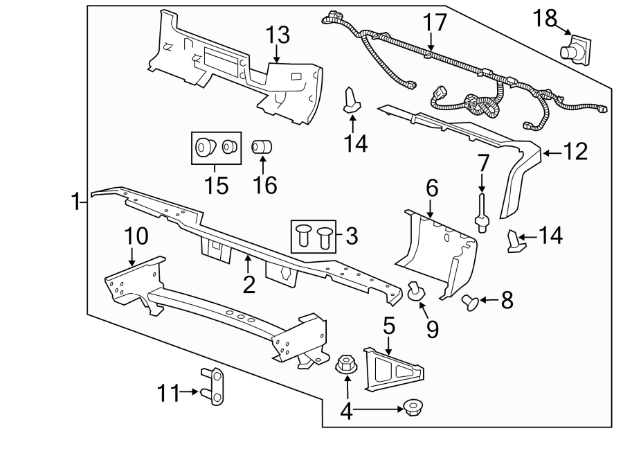 Diagram REAR BUMPER. BUMPER & COMPONENTS. for your 2013 Chevrolet Suburban 2500   