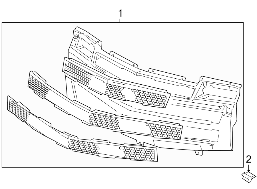 Diagram GRILLE & COMPONENTS. for your 2005 Chevrolet Tahoe    