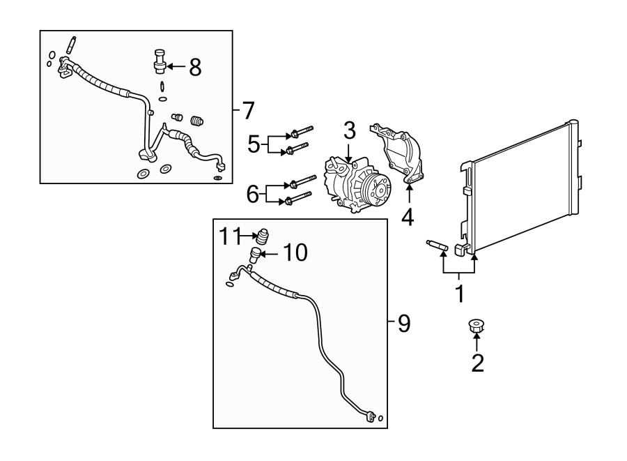 Diagram Air conditioner & heater. Compressor & lines. Condenser. for your 2005 Chevrolet Silverado 1500 Z71 Off-Road Crew Cab Pickup Fleetside  