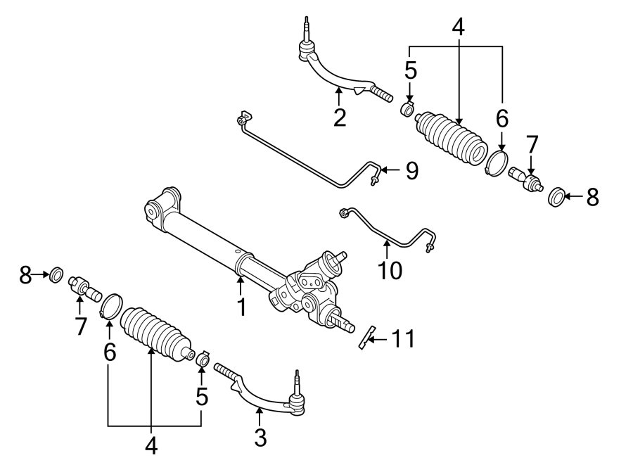 Diagram STEERING GEAR & LINKAGE. for your 2009 GMC Sierra 2500 HD 6.6L Duramax V8 DIESEL A/T RWD SLE Crew Cab Pickup Fleetside 