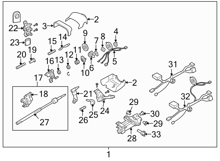 Diagram HOUSING & COMPONENTS. STEERING COLUMN ASSEMBLY. for your 2005 Chevrolet Classic   