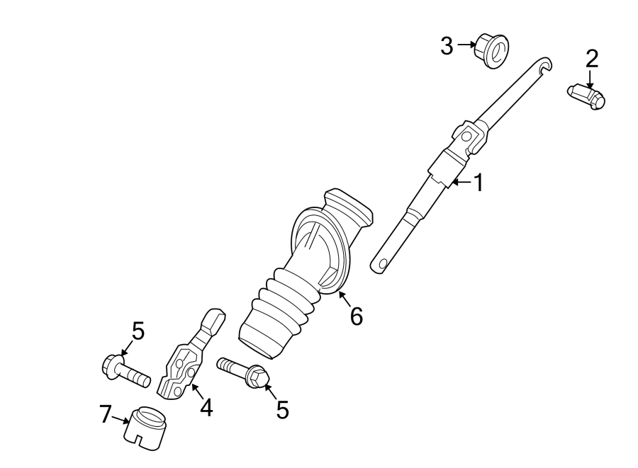 Diagram STEERING COLUMN. LOWER COMPONENTS. for your 2005 Chevrolet Astro   