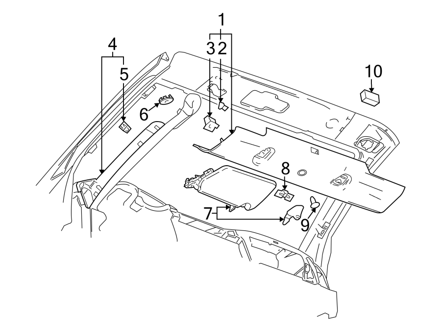 Diagram ROOF. INTERIOR TRIM. for your 1997 Buick Century   