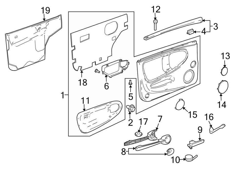 Diagram DOOR. INTERIOR TRIM. for your 2012 Chevrolet Silverado   