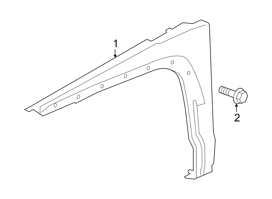 Diagram FENDER & COMPONENTS. for your 2018 GMC Sierra 2500 HD 6.6L Duramax V8 DIESEL A/T 4WD Base Extended Cab Pickup Fleetside 