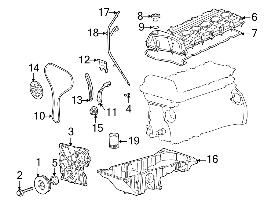 Diagram ENGINE PARTS. for your 2013 Chevrolet Sonic   