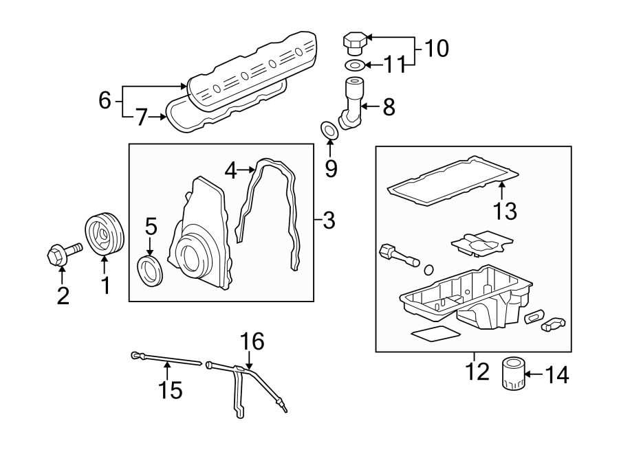 Diagram ENGINE PARTS. for your 2013 Chevrolet Silverado 3500 HD LT Crew Cab Pickup Fleetside 6.6L Duramax V8 DIESEL A/T 4WD 