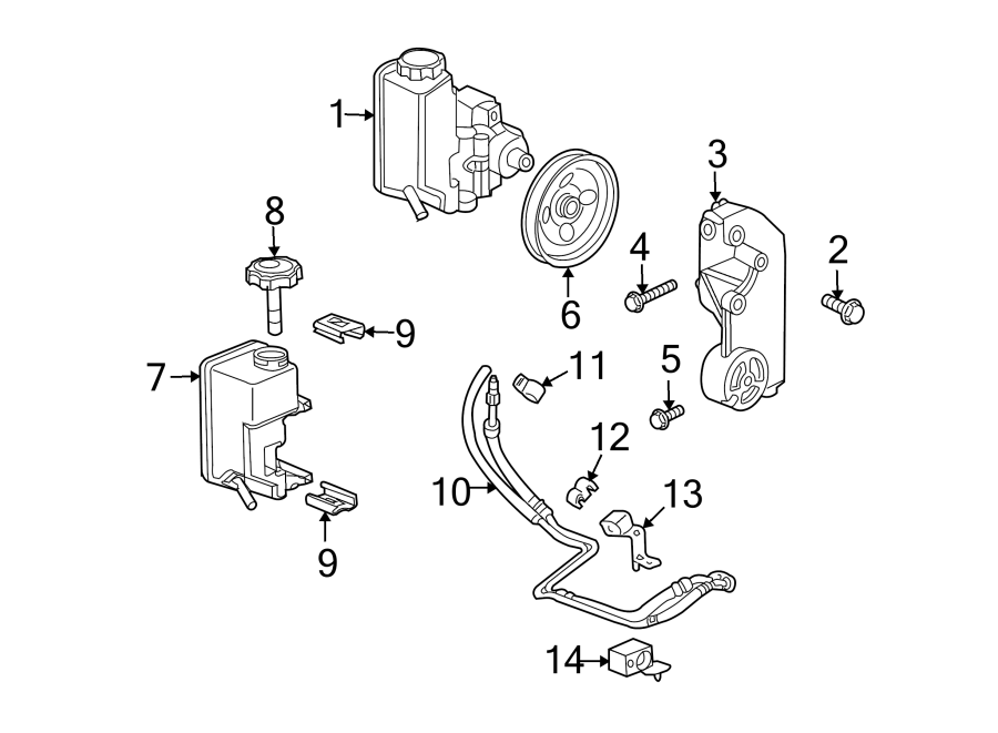 Diagram STEERING GEAR & LINKAGE. PUMP & HOSES. for your 2014 GMC Sierra 2500 HD 6.0L Vortec V8 CNG A/T 4WD WT Standard Cab Pickup Fleetside 