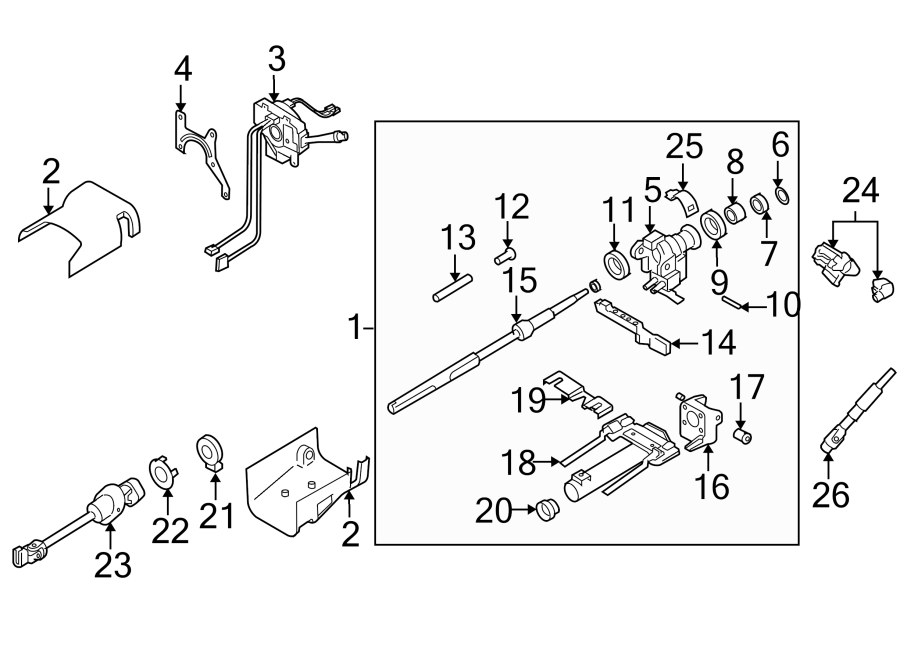 Diagram HOUSING & COMPONENTS. STEERING COLUMN ASSEMBLY. for your 2005 Chevrolet Astro   