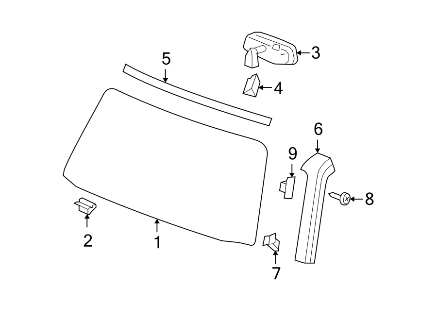 3WINDSHIELD. GLASS. REVEAL MOLDINGS.https://images.simplepart.com/images/parts/motor/fullsize/GS06220.png