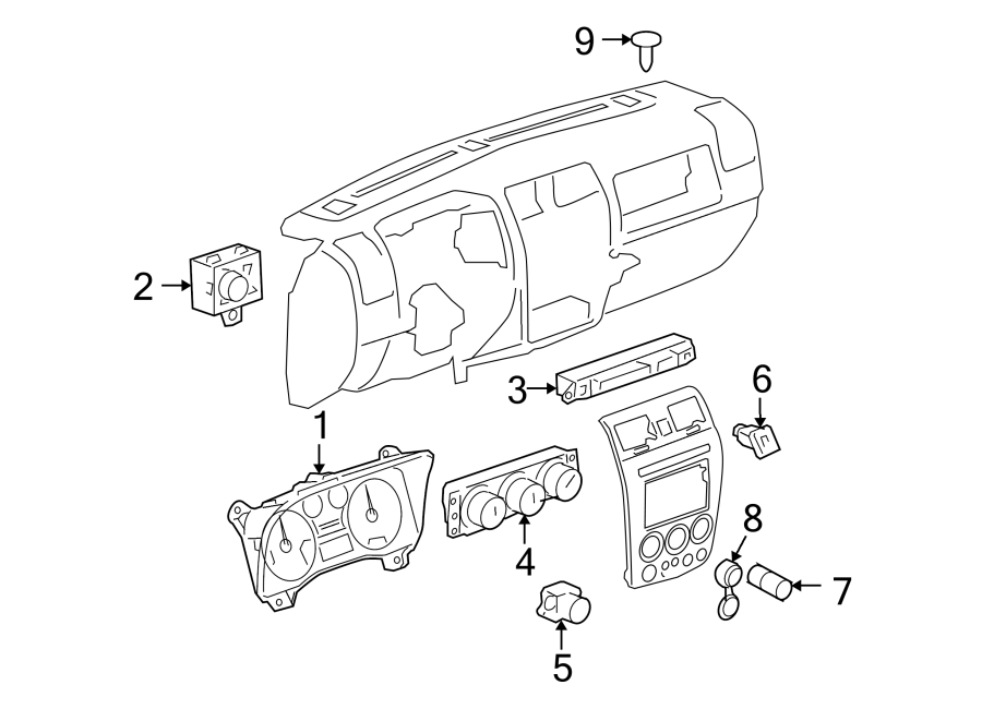 Diagram INSTRUMENT PANEL. CLUSTER & SWITCHES. for your 2016 Chevrolet Spark 1.4L Ecotec M/T LS Hatchback 