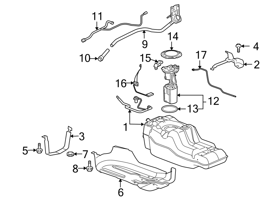 Diagram FUEL SYSTEM COMPONENTS. for your 2019 GMC Sierra 2500 HD 6.0L Vortec V8 CNG A/T 4WD SLT Extended Cab Pickup Fleetside 