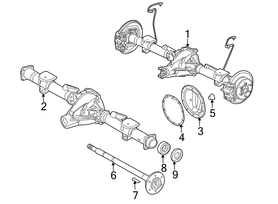 Diagram REAR SUSPENSION. AXLE HOUSING. for your 2004 Chevrolet Avalanche 1500   