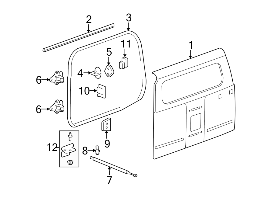 11BACK DOOR. DOOR & COMPONENTS.https://images.simplepart.com/images/parts/motor/fullsize/GS06755.png