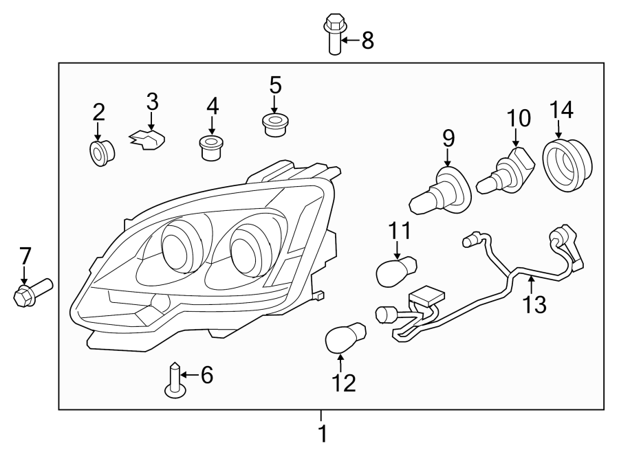 Diagram FRONT LAMPS. COMBINATION LAMPS. for your 2008 Chevrolet Silverado   