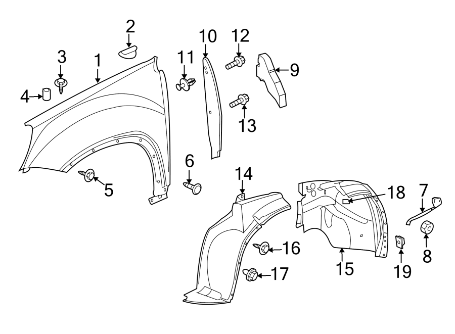 FENDER & COMPONENTS. Diagram