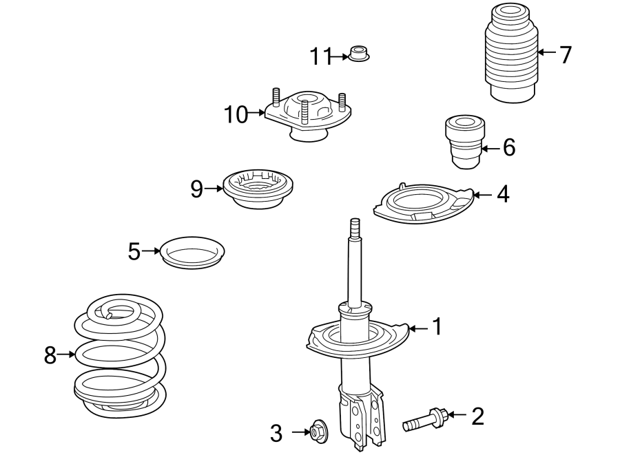 Diagram FRONT SUSPENSION. STRUTS & COMPONENTS. for your 2016 GMC Sierra 2500 HD 6.0L Vortec V8 FLEX A/T RWD SLT Extended Cab Pickup Fleetside 