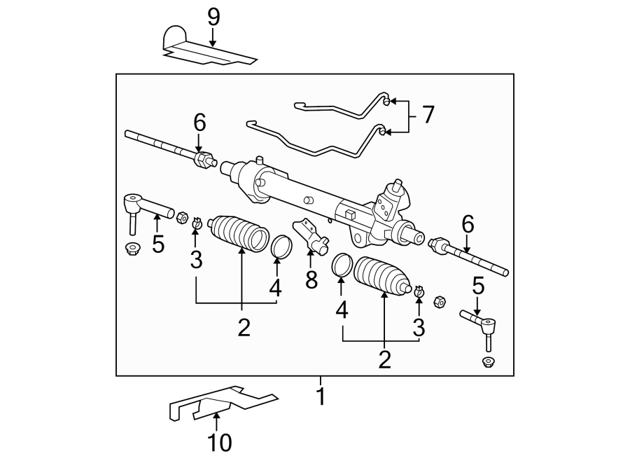 Diagram STEERING GEAR & LINKAGE. for your 2013 Chevrolet Equinox LTZ Sport Utility  