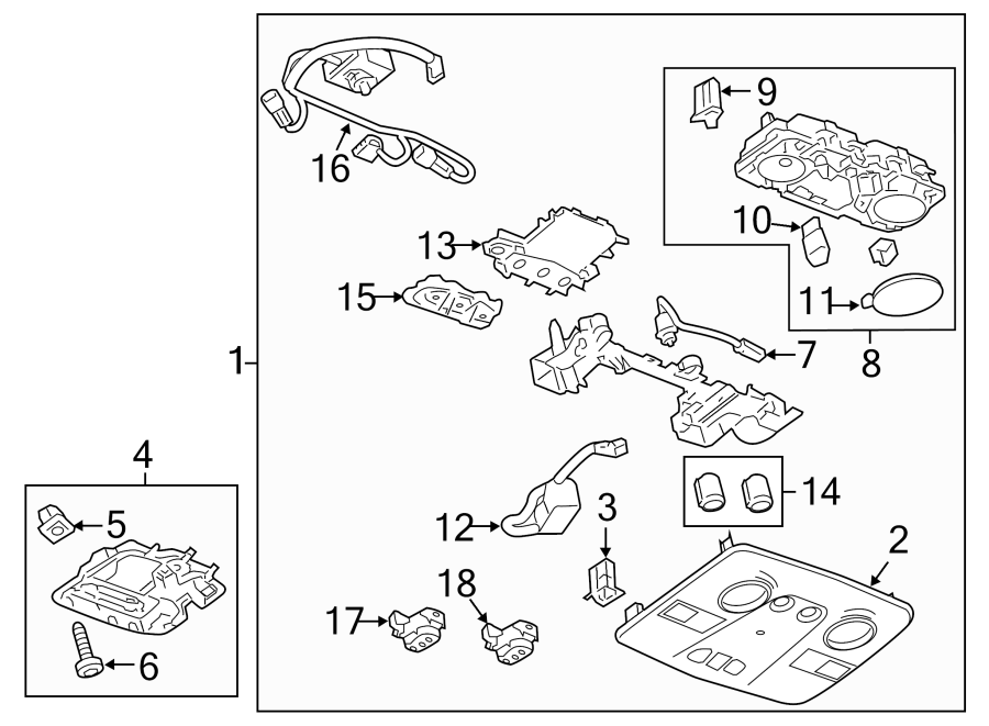 Diagram OVERHEAD CONSOLE. for your 2001 Buick Century   