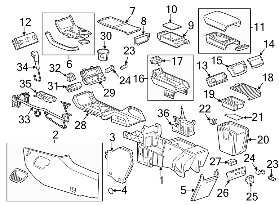 Diagram CENTER CONSOLE. for your 1992 Buick Century   